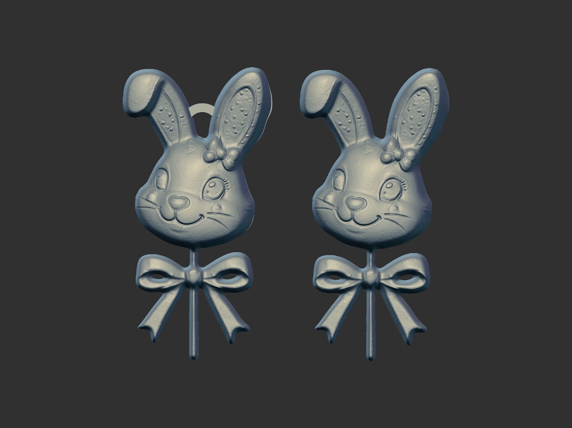 Easter bunny head candy decor  3D print model_12