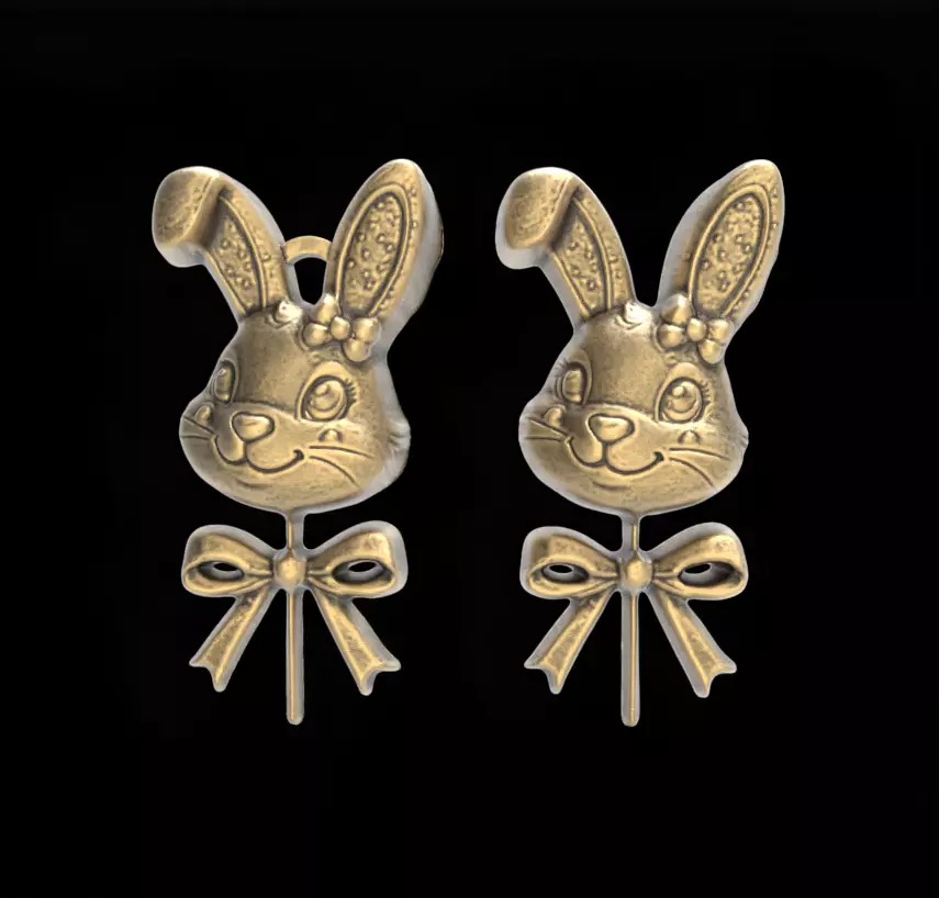 Easter bunny head candy decor  3D print model_0