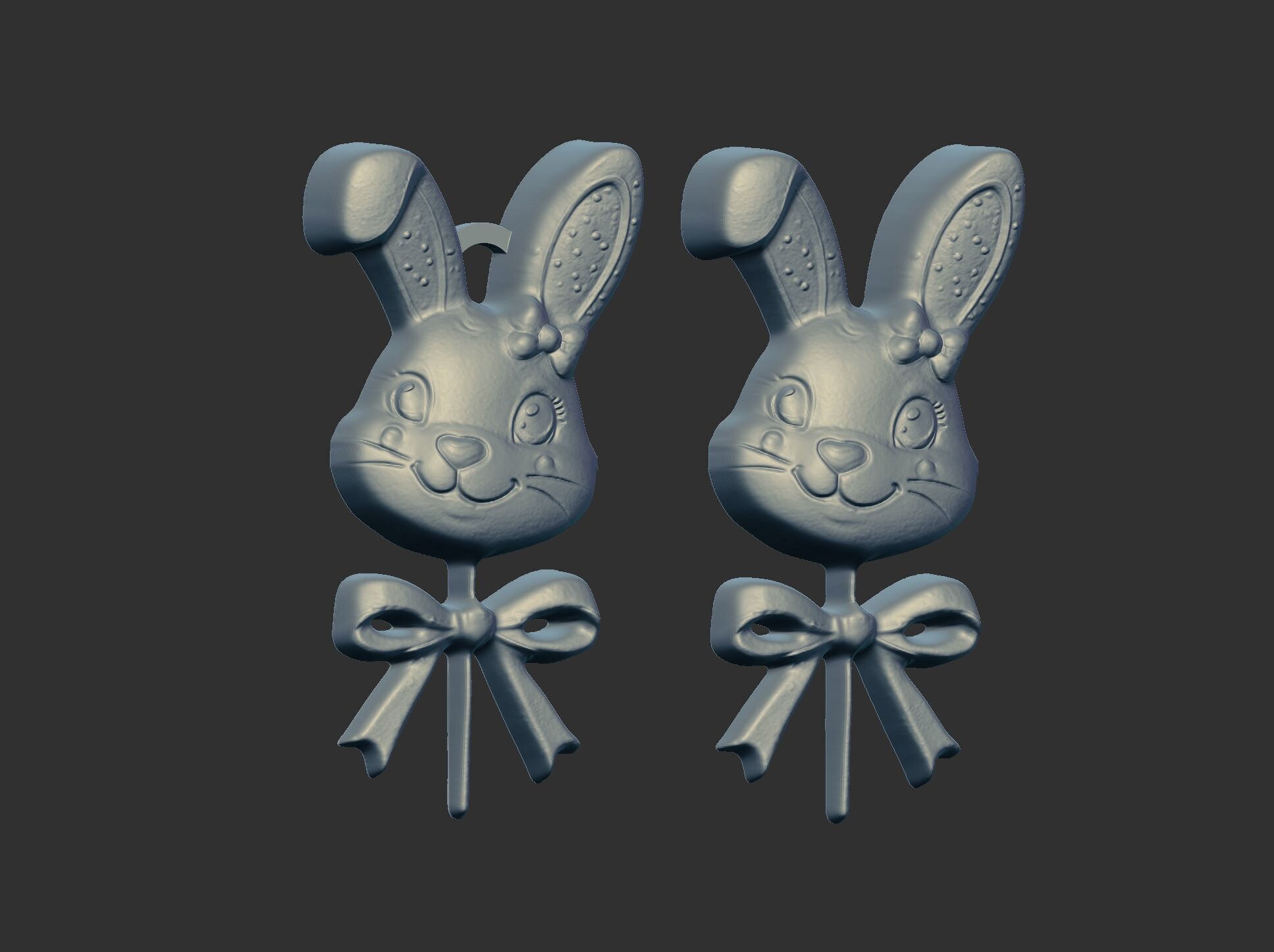Easter bunny head candy decor  3D print model_6