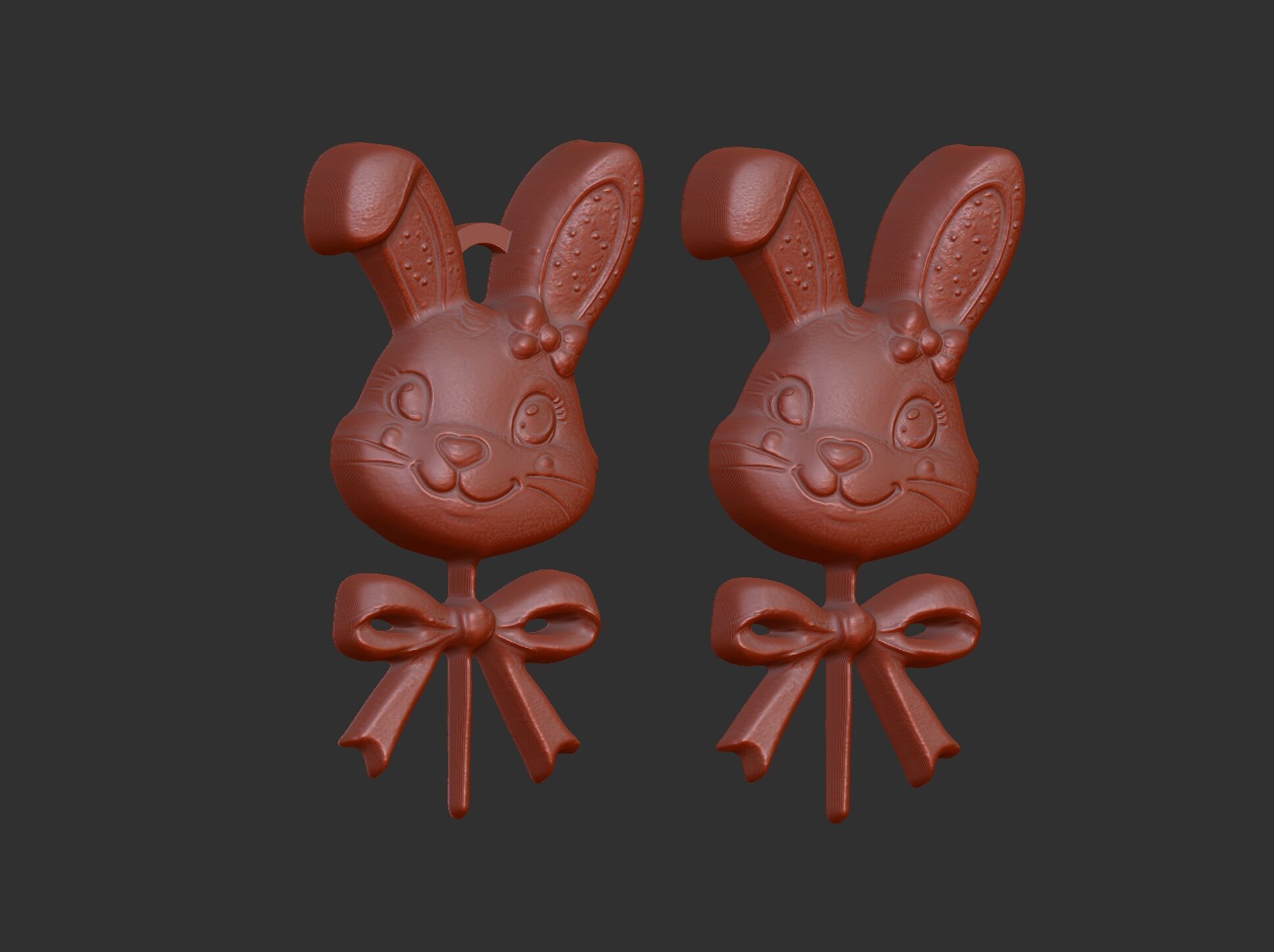 Easter bunny head candy decor  3D print model_5