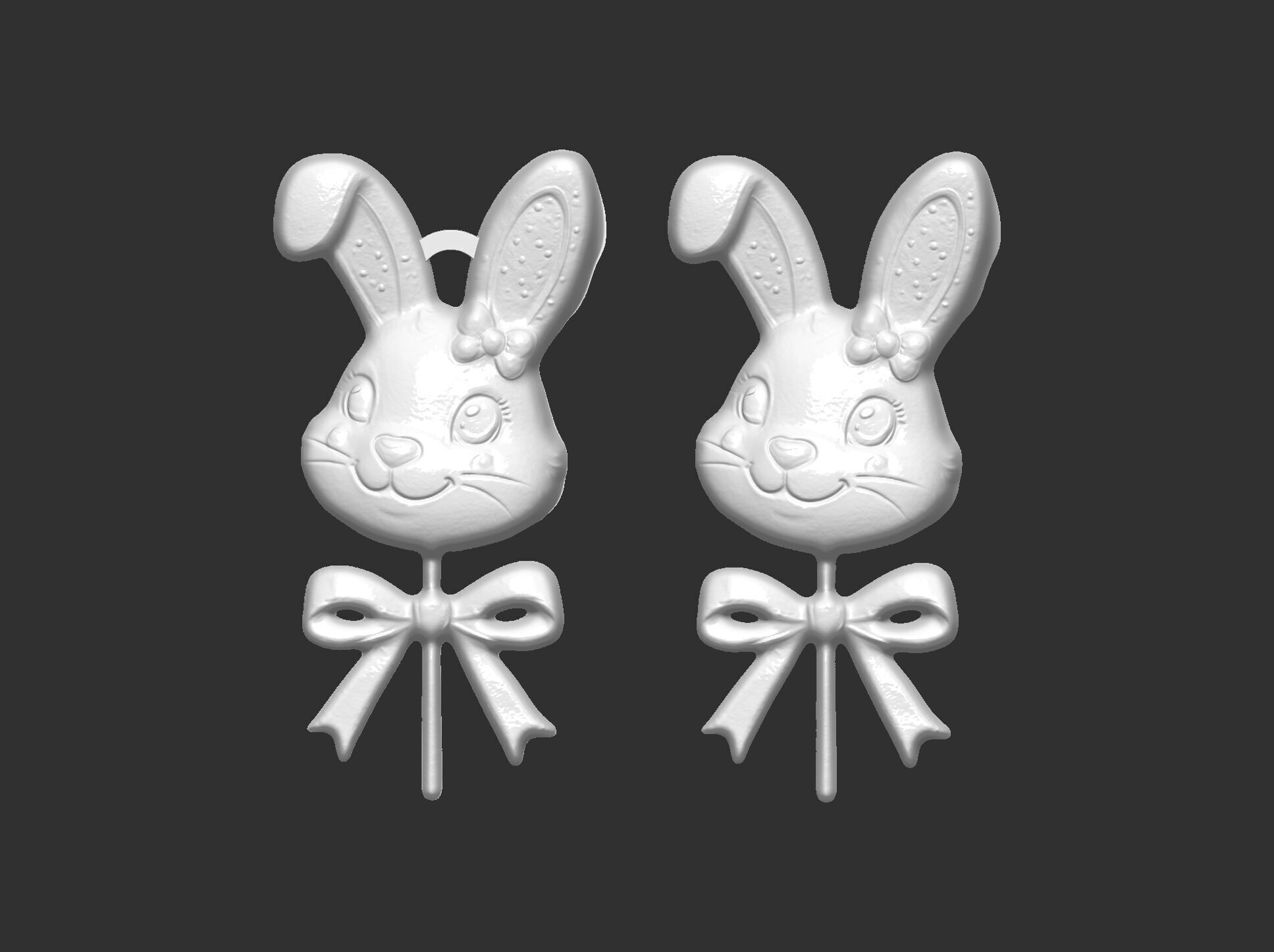 Easter bunny head candy decor  3D print model_16