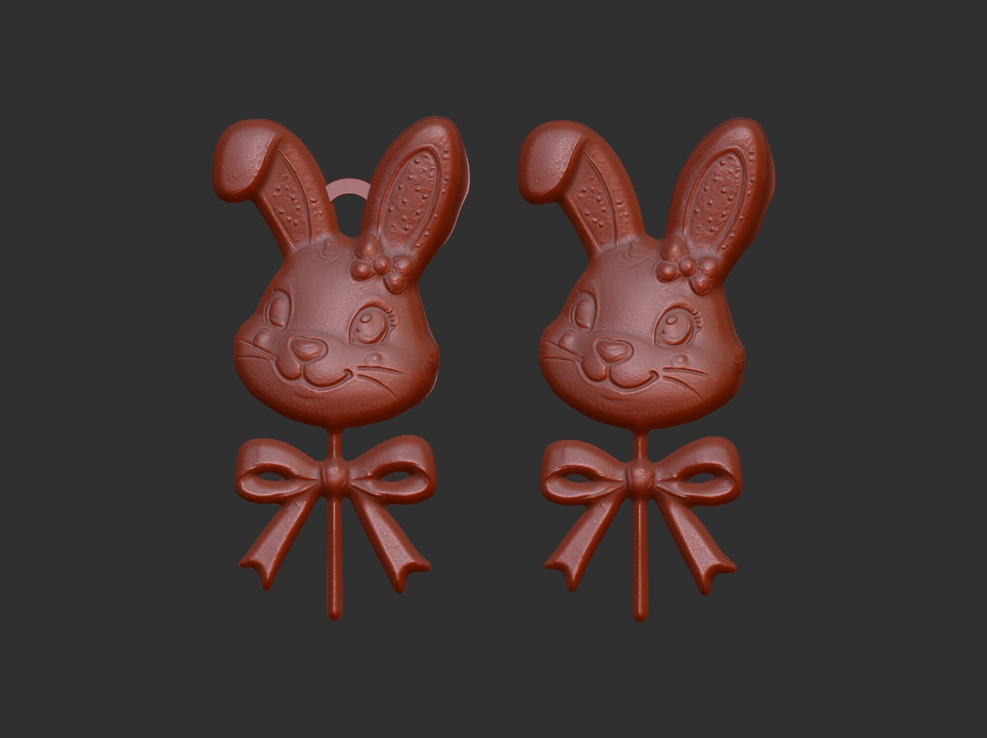Easter bunny head candy decor  3D print model_13