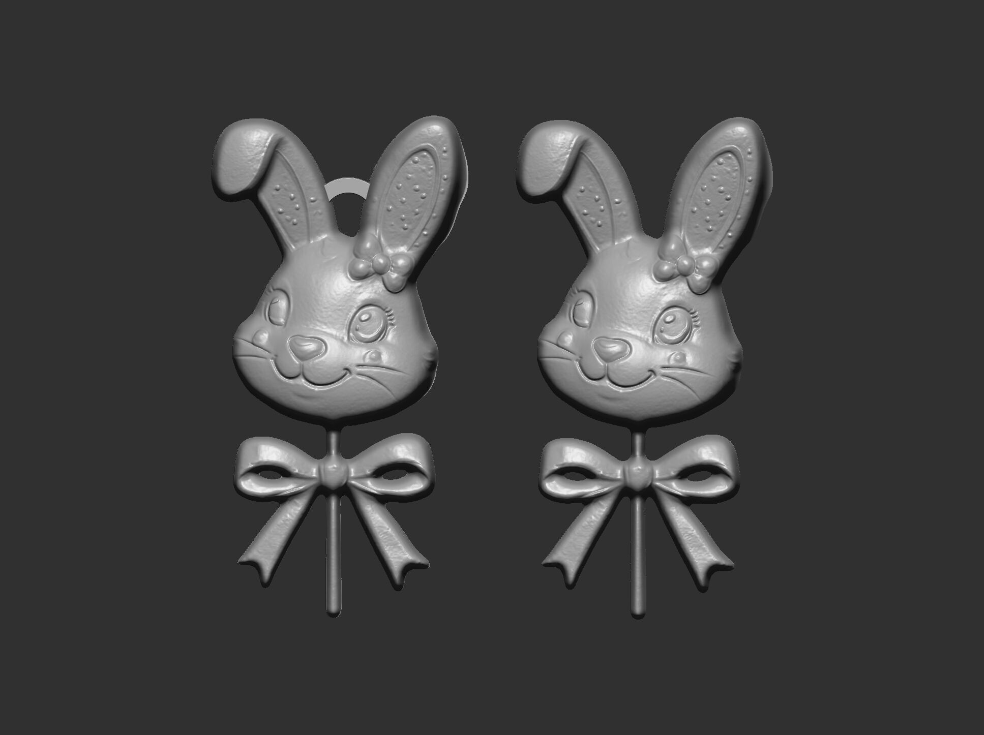 Easter bunny head candy decor  3D print model_14