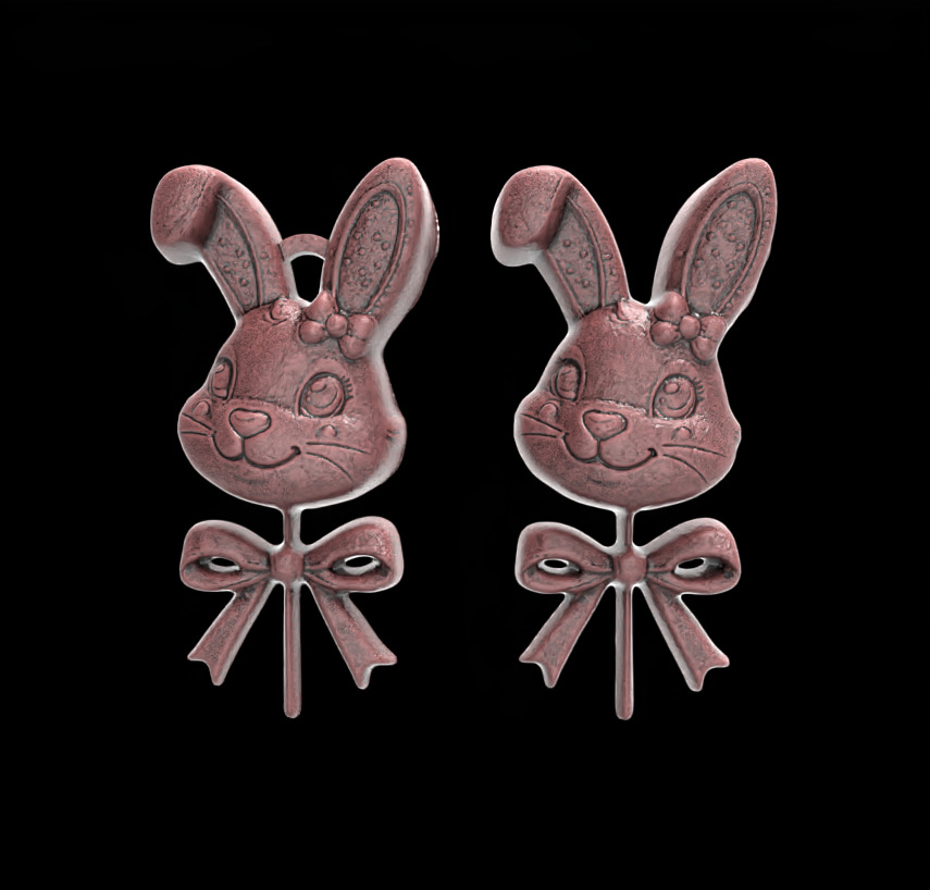 Easter bunny head candy decor  3D print model_2