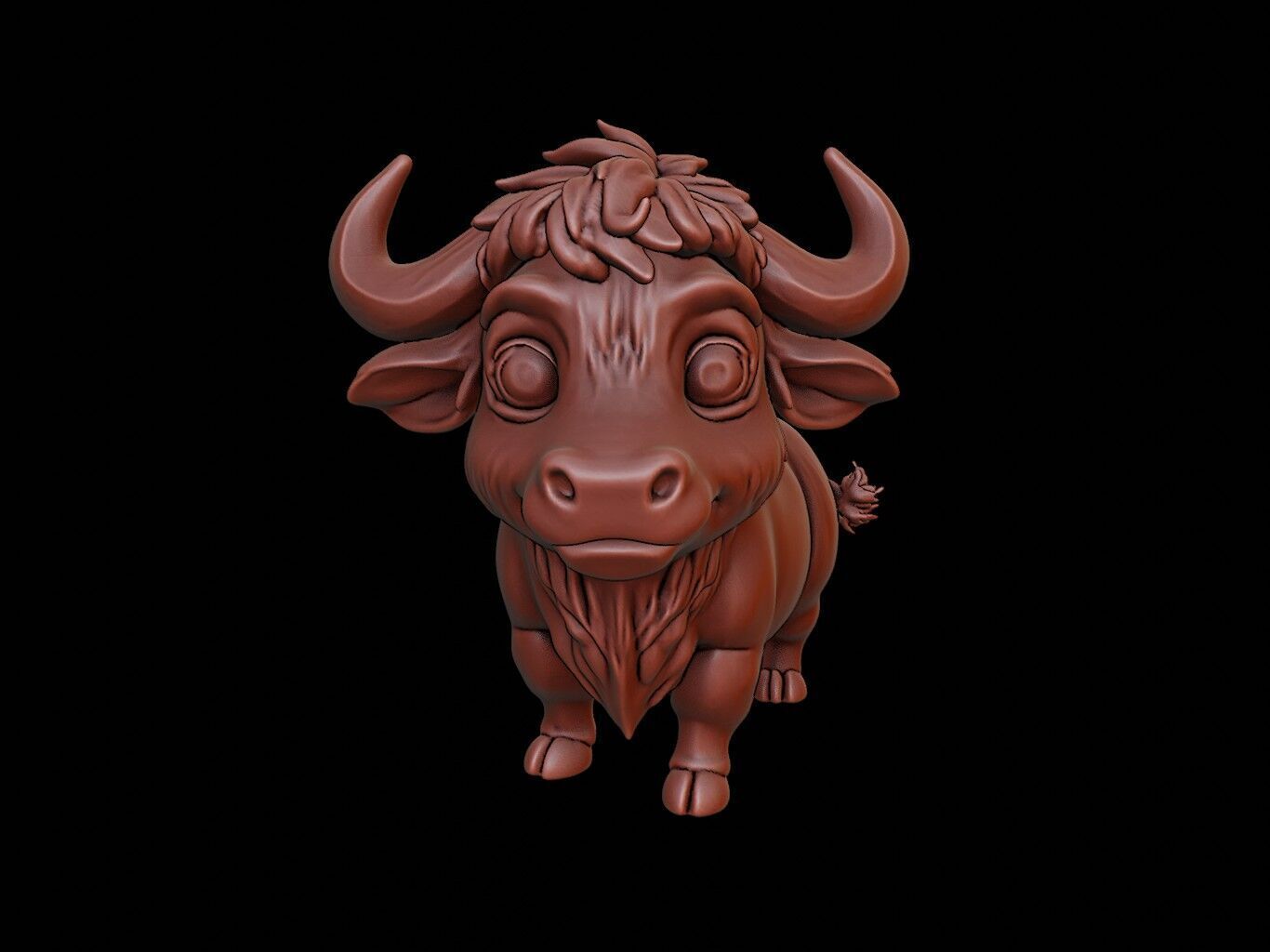 Buffalo Animal Cartoon 3D print model_2