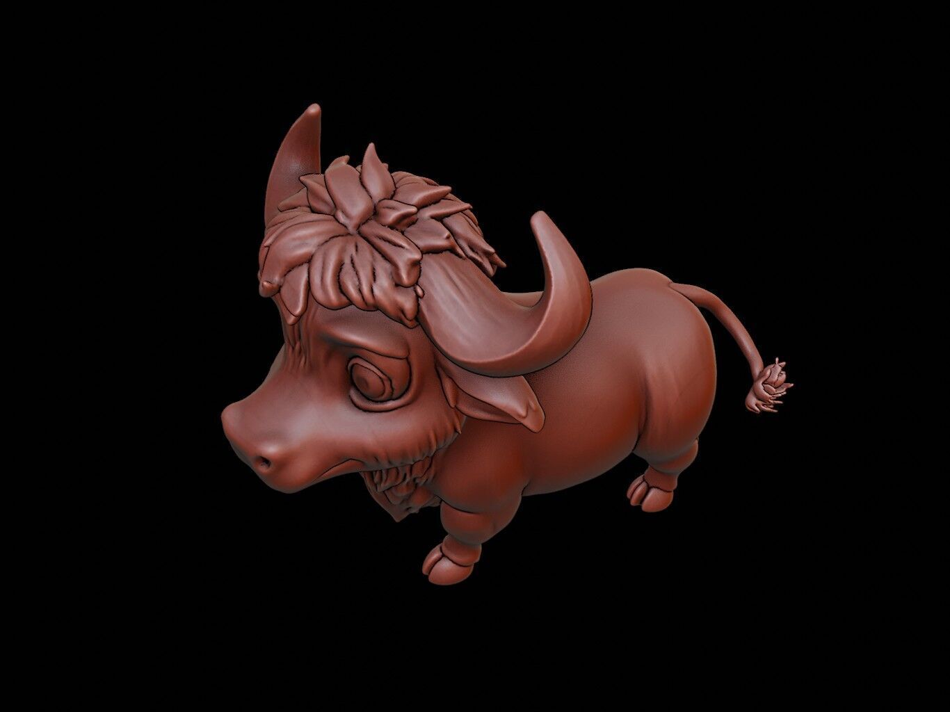 Buffalo Animal Cartoon 3D print model_1