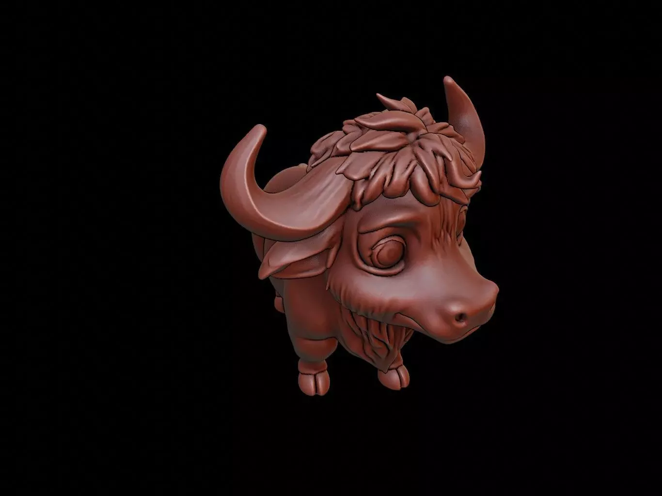 Buffalo Animal Cartoon 3D print model_0