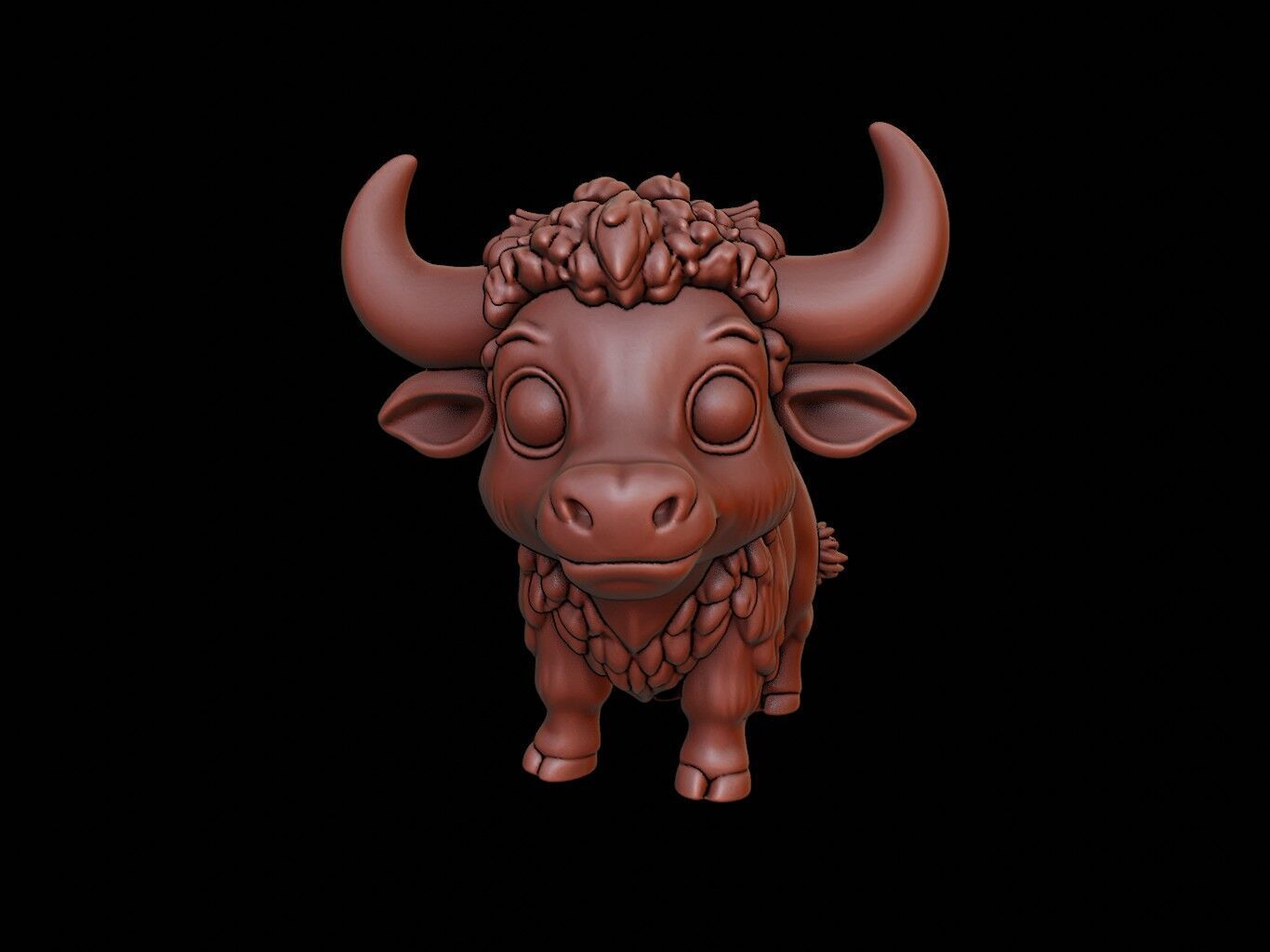 Buffalo Animal Cartoon 3D print model_2