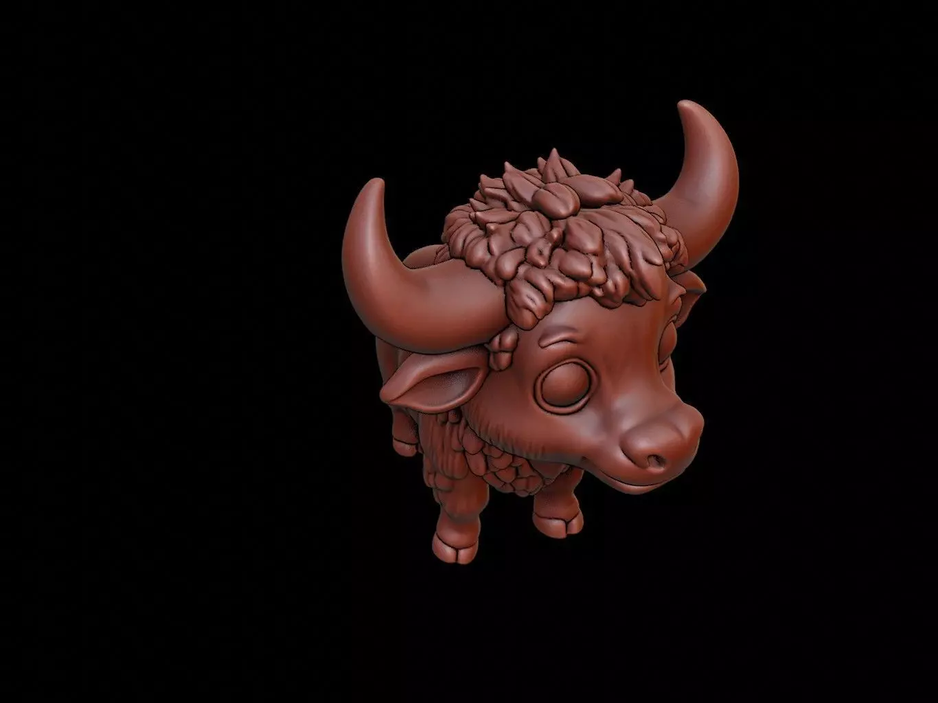 Buffalo Animal Cartoon 3D print model_0