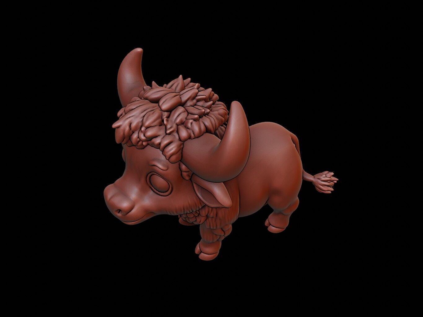 Buffalo Animal Cartoon 3D print model_1