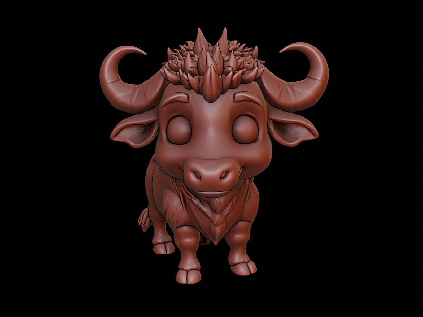 Buffalo Animal Cartoon 3D print model_2