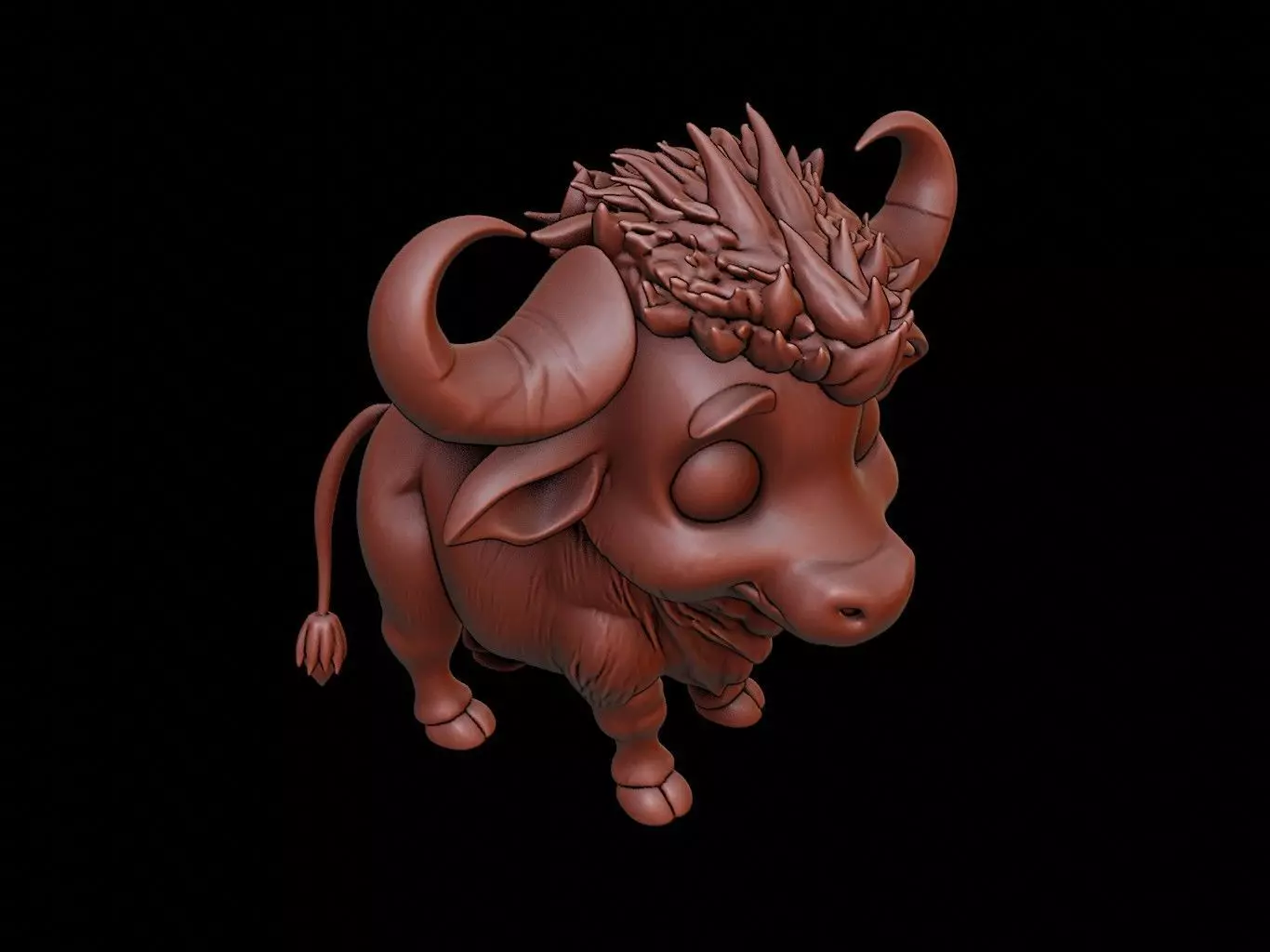 Buffalo Animal Cartoon 3D print model_0