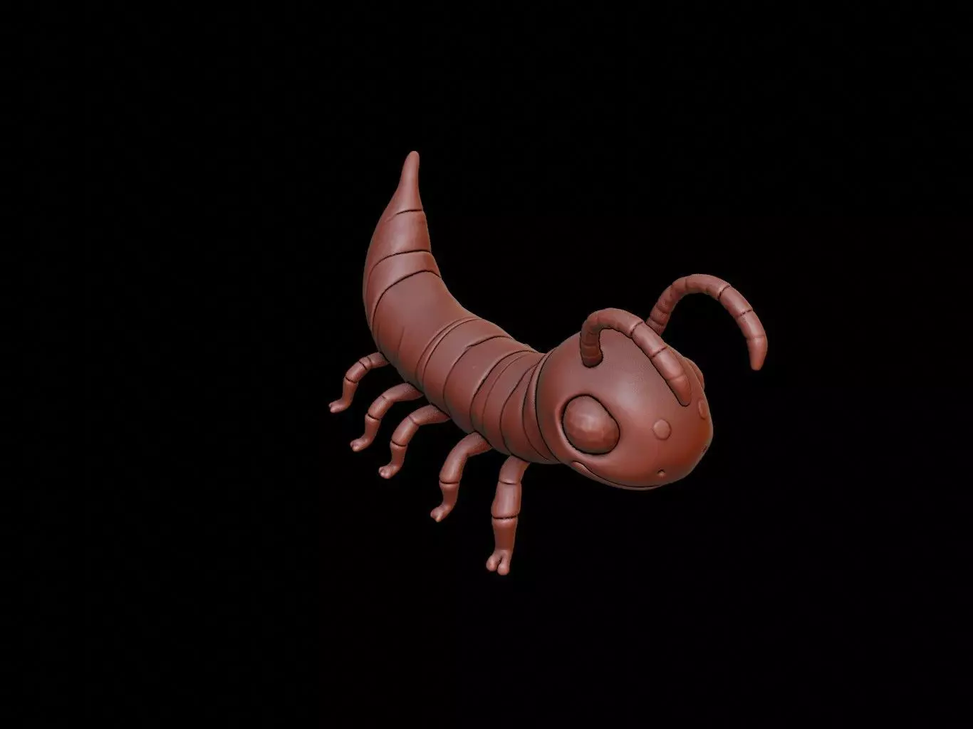 Centipede Animal Cartoon 3D print model_0