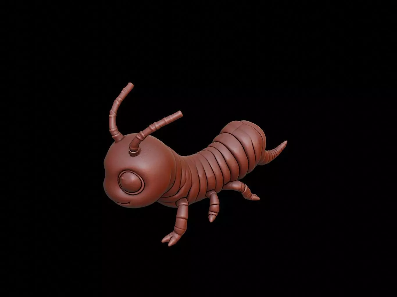 Centipede Animal Cartoon 3D print model