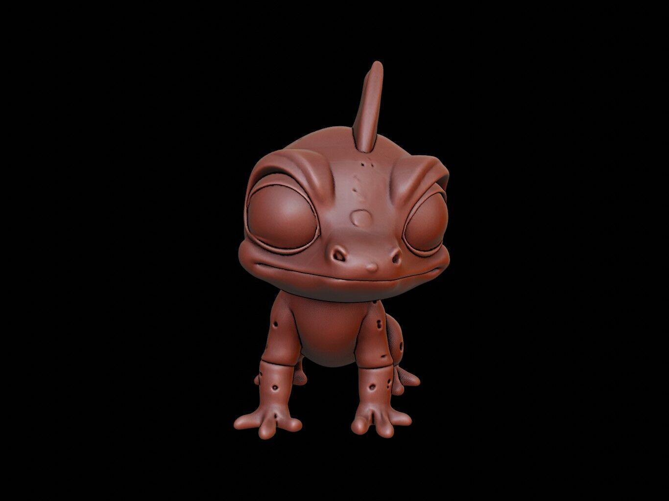 Chameleon Animal Cartoon 3D print model_2