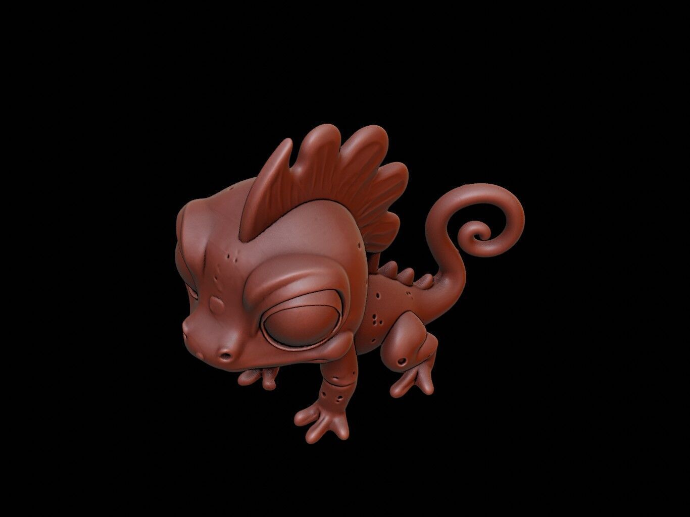 Chameleon Animal Cartoon 3D print model_1