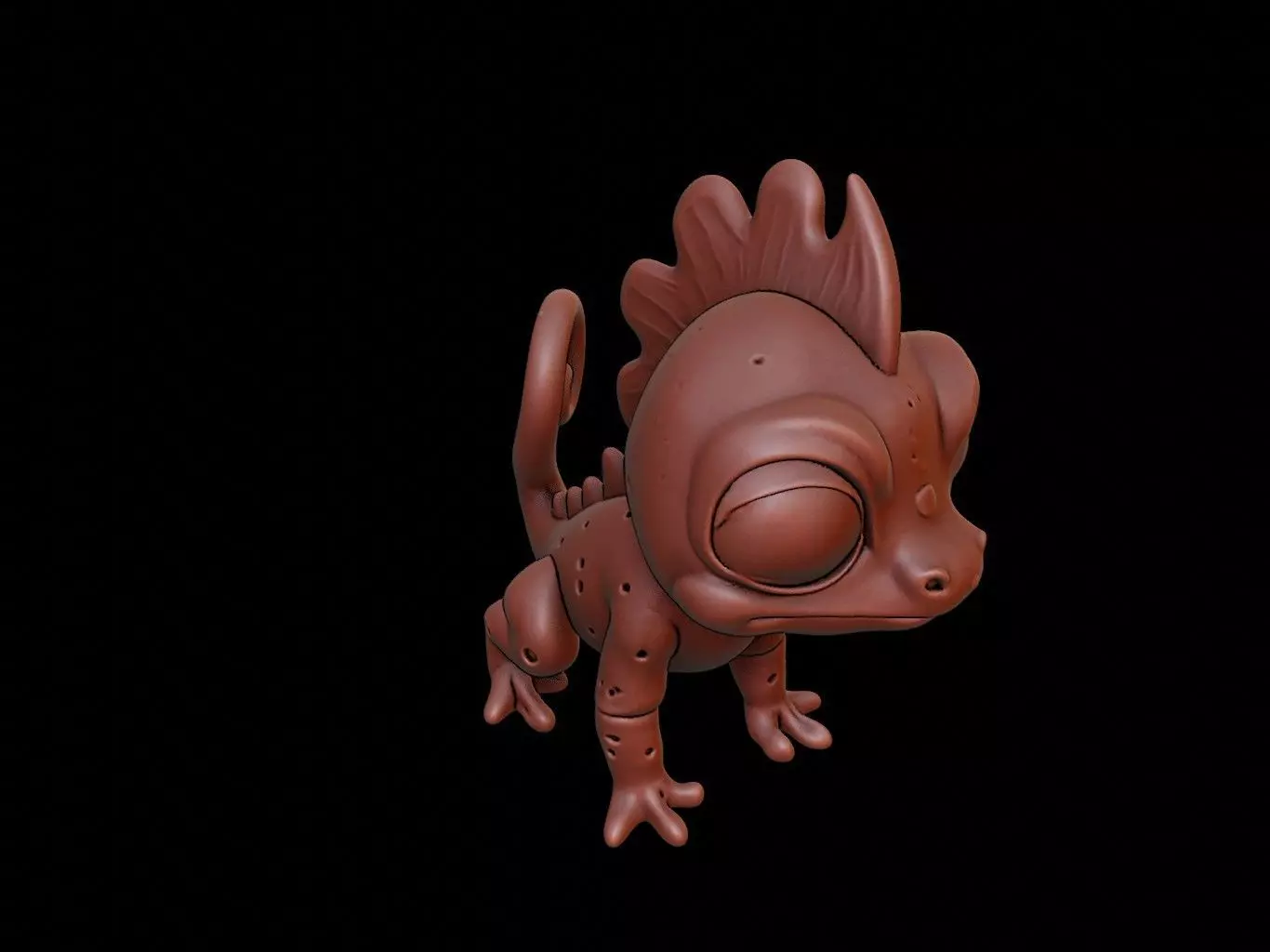 Chameleon Animal Cartoon 3D print model_0
