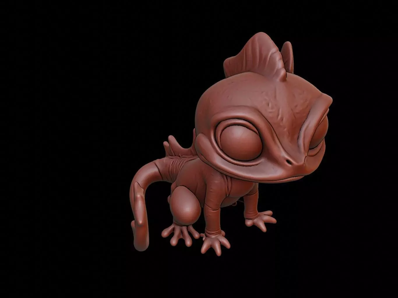 Chameleon Animal Cartoon 3D print model_0