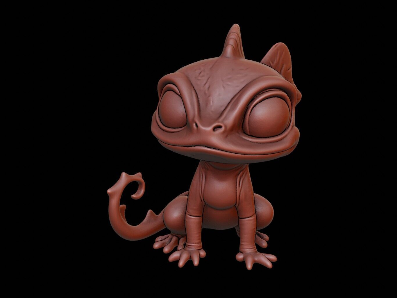 Chameleon Animal Cartoon 3D print model_2