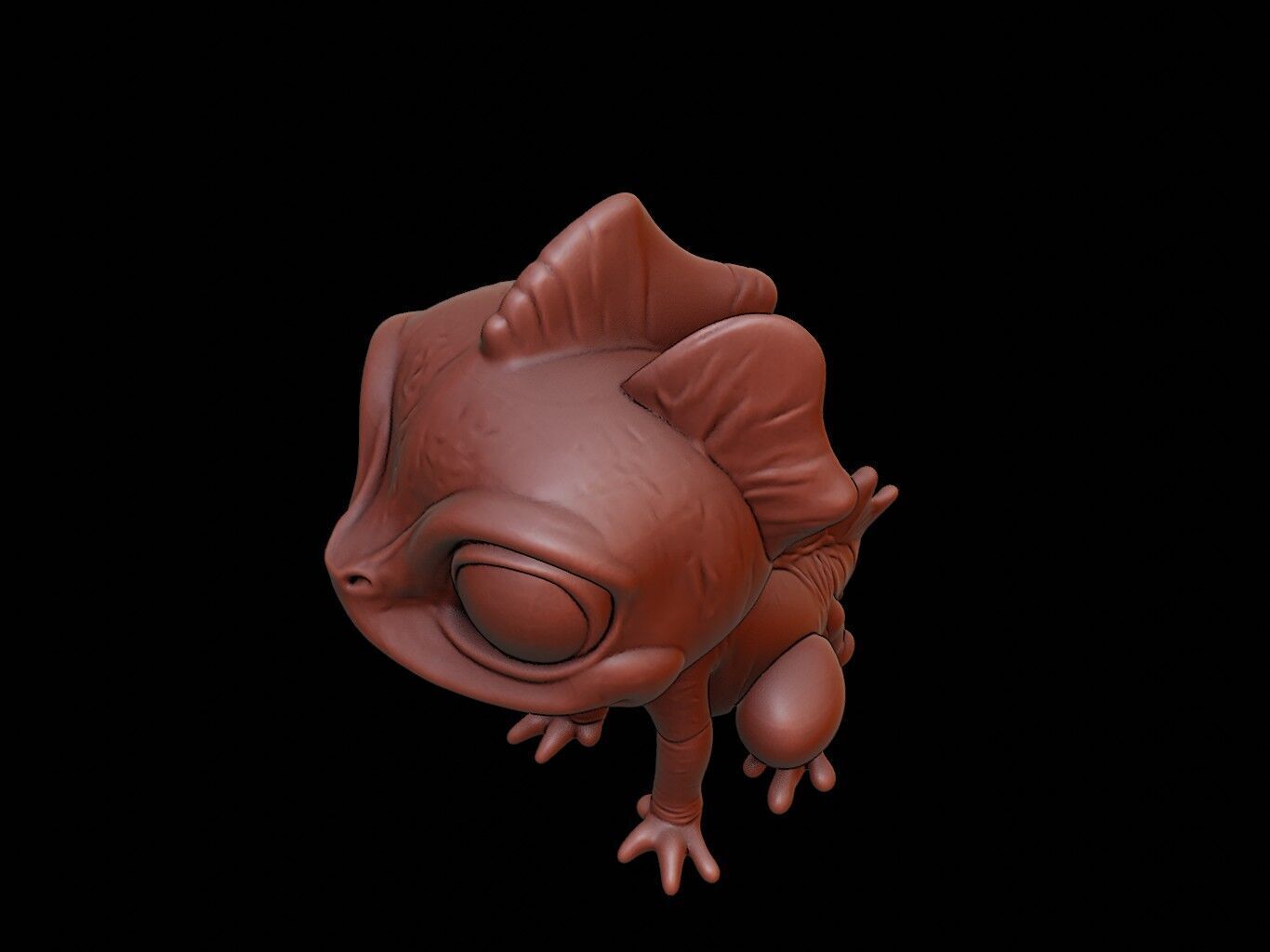 Chameleon Animal Cartoon 3D print model_1