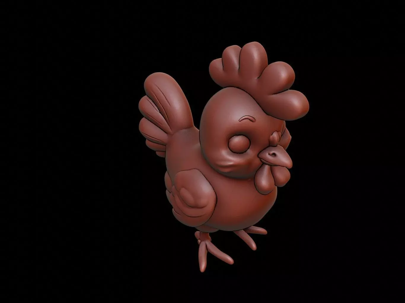 Chicken Animal Cartoon 3D print model_0