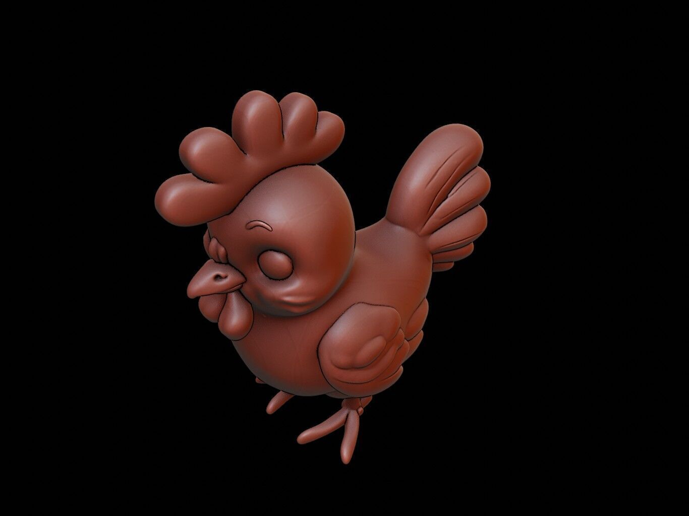 Chicken Animal Cartoon 3D print model_1