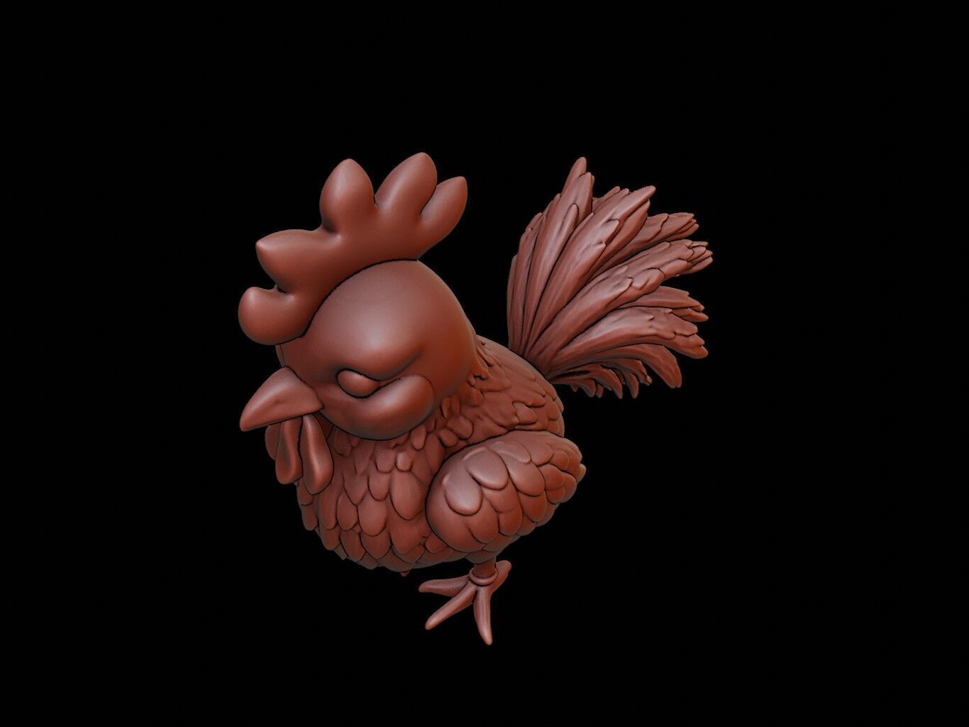 Chicken Animal Cartoon 3D print model_1
