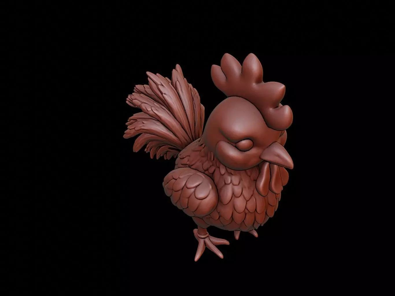 Chicken Animal Cartoon 3D print model_0