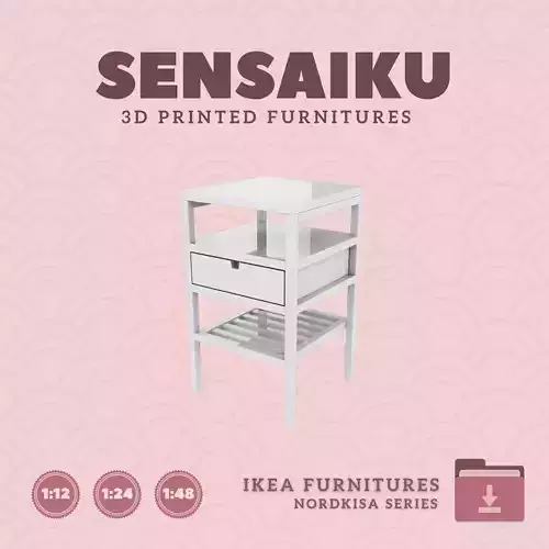 NORDKISA Nightstand for Miniature Dollhouse IKEA 3D Print