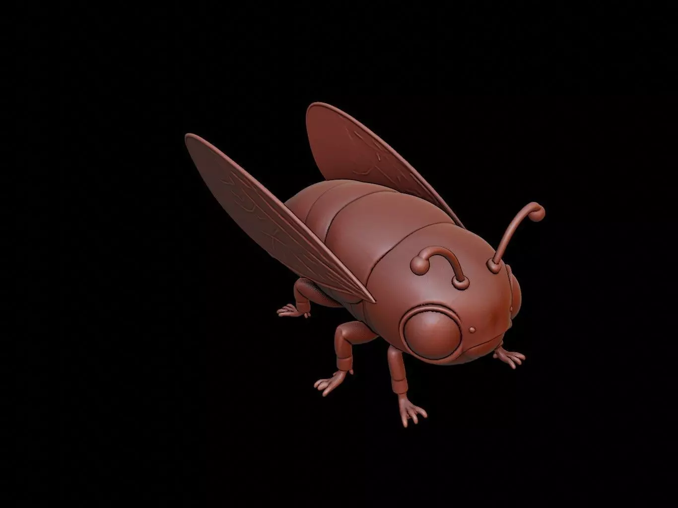 Cicada Animal Cartoon 3D print model_0