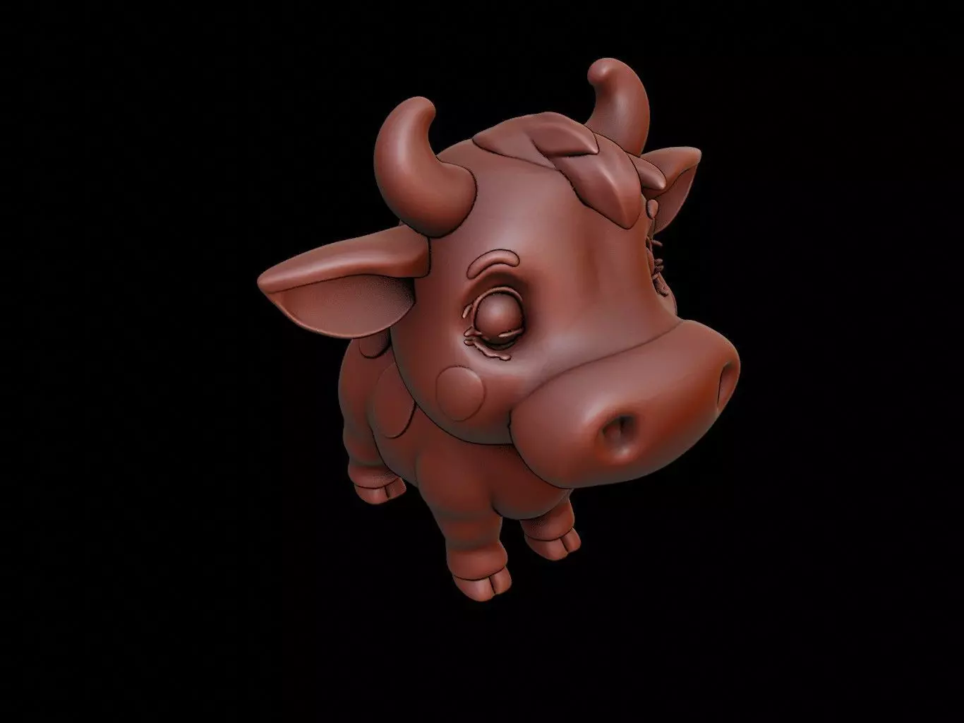 Cow Animal Cartoon 3D print model