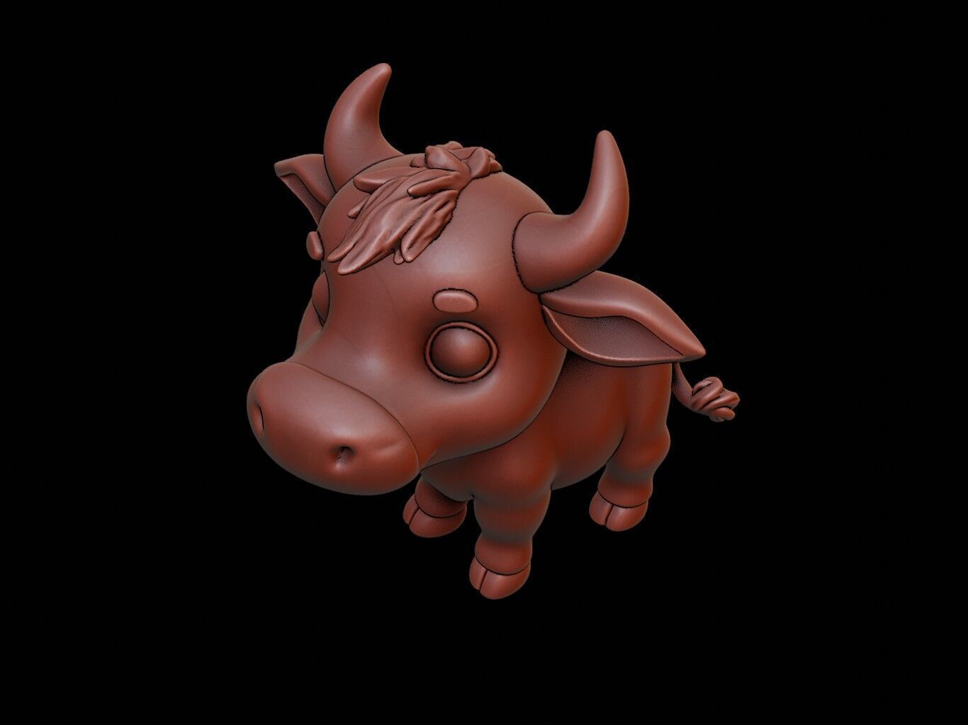 Cow Animal Cartoon 3D print model_1