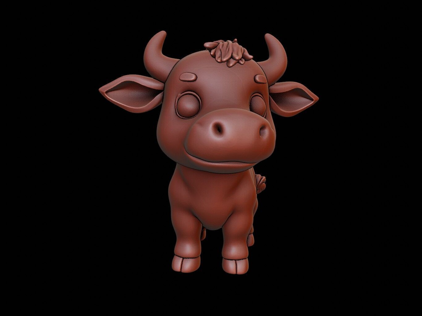 Cow Animal Cartoon 3D print model_2