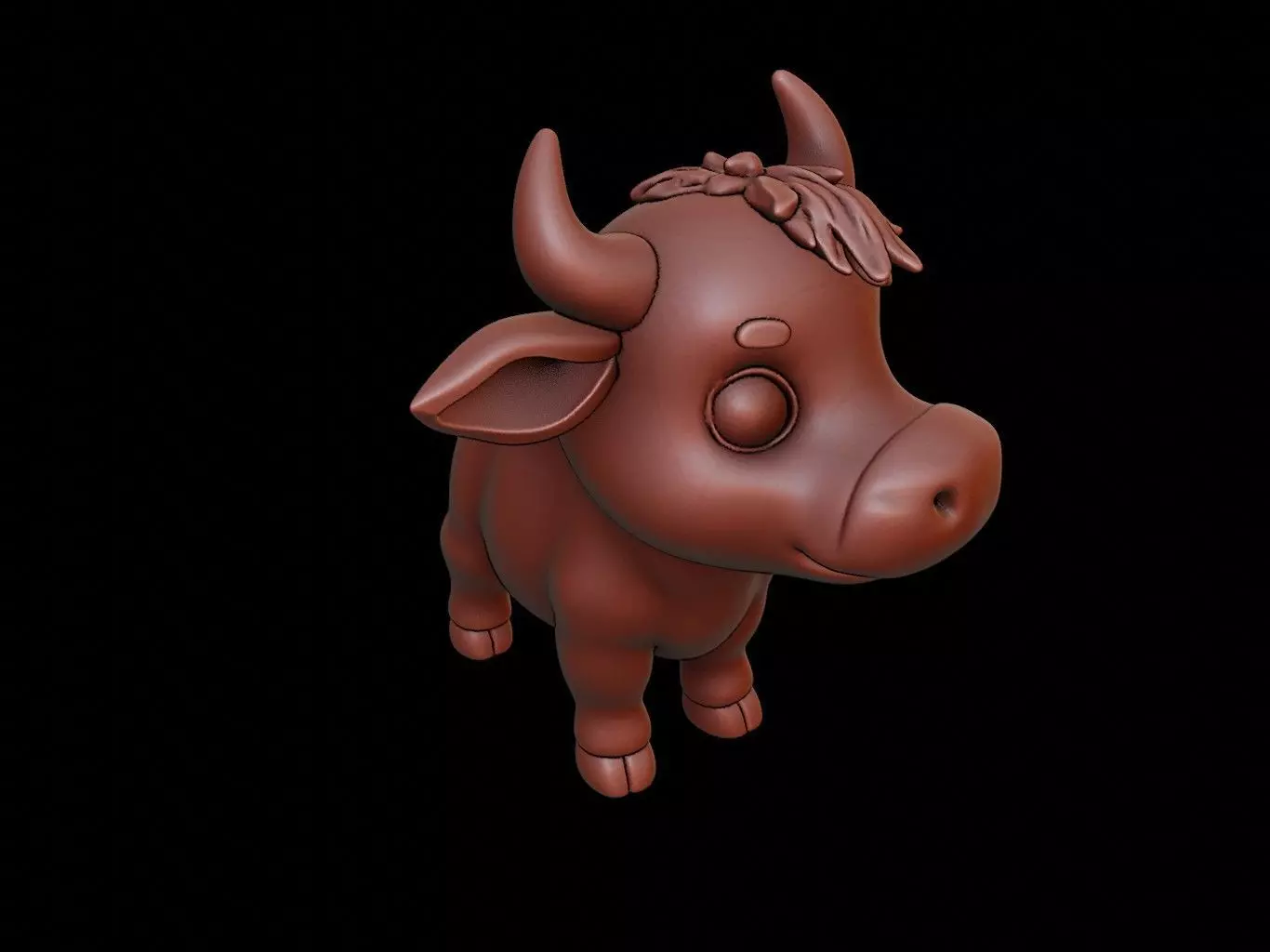 Cow Animal Cartoon 3D print model_0