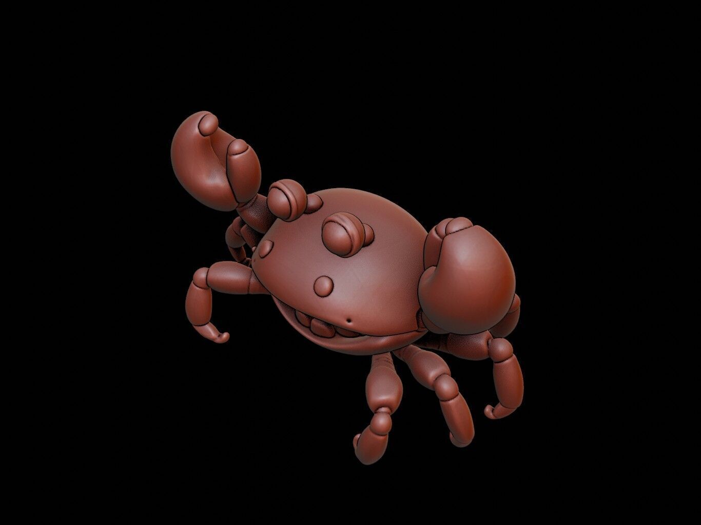 Crab Animal Cartoon 3D print model_1