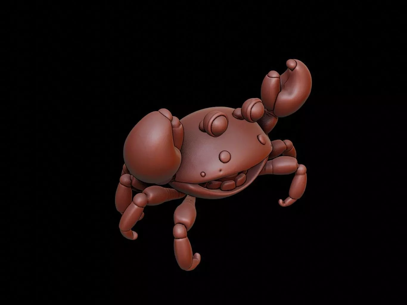 Crab Animal Cartoon 3D print model_0