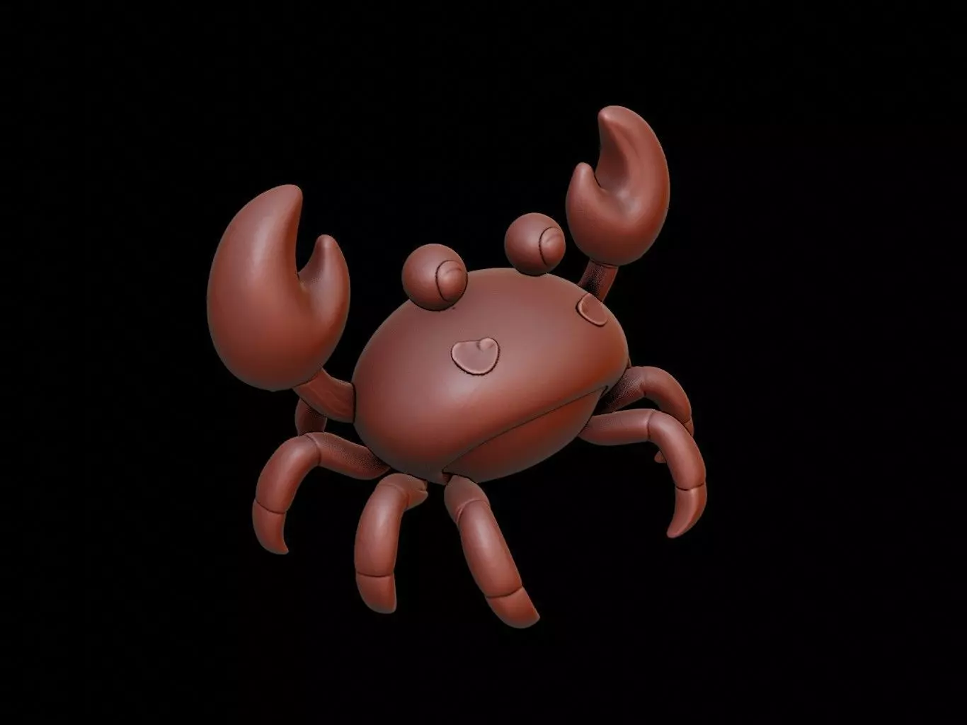 Crab Animal Cartoon 3D print model_0