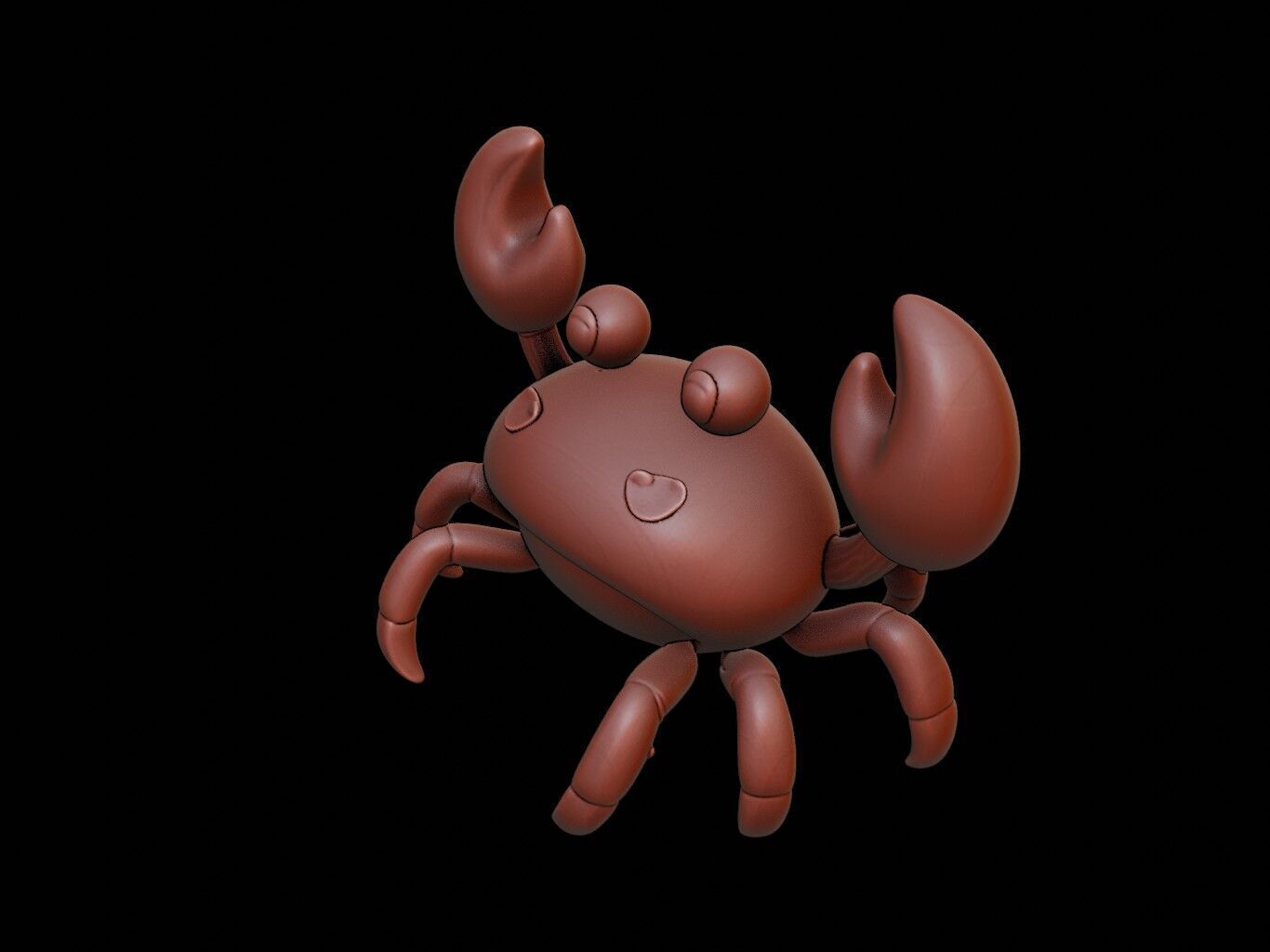 Crab Animal Cartoon 3D print model_1