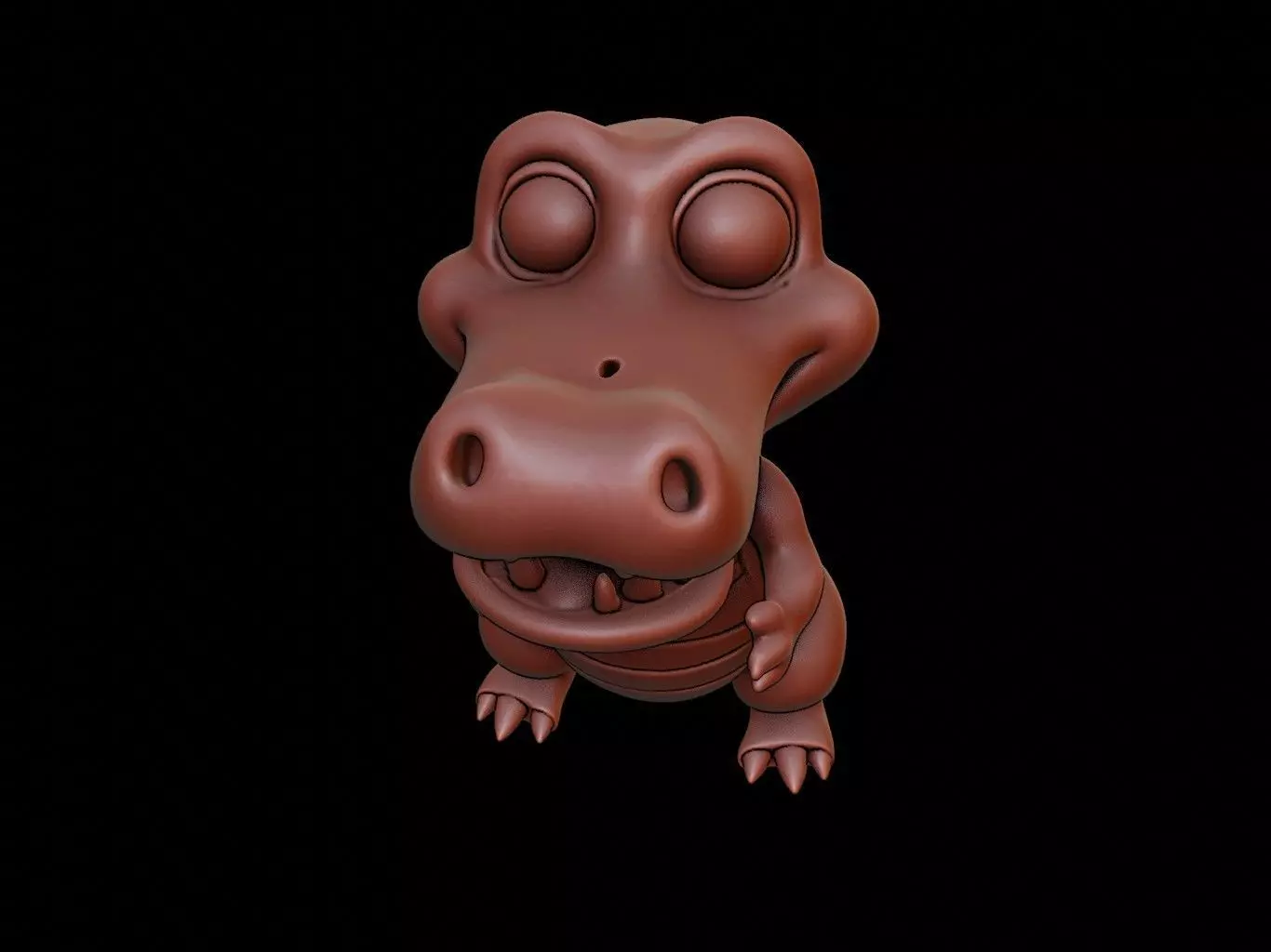 Crocodile Animal Cartoon 3D print model_0