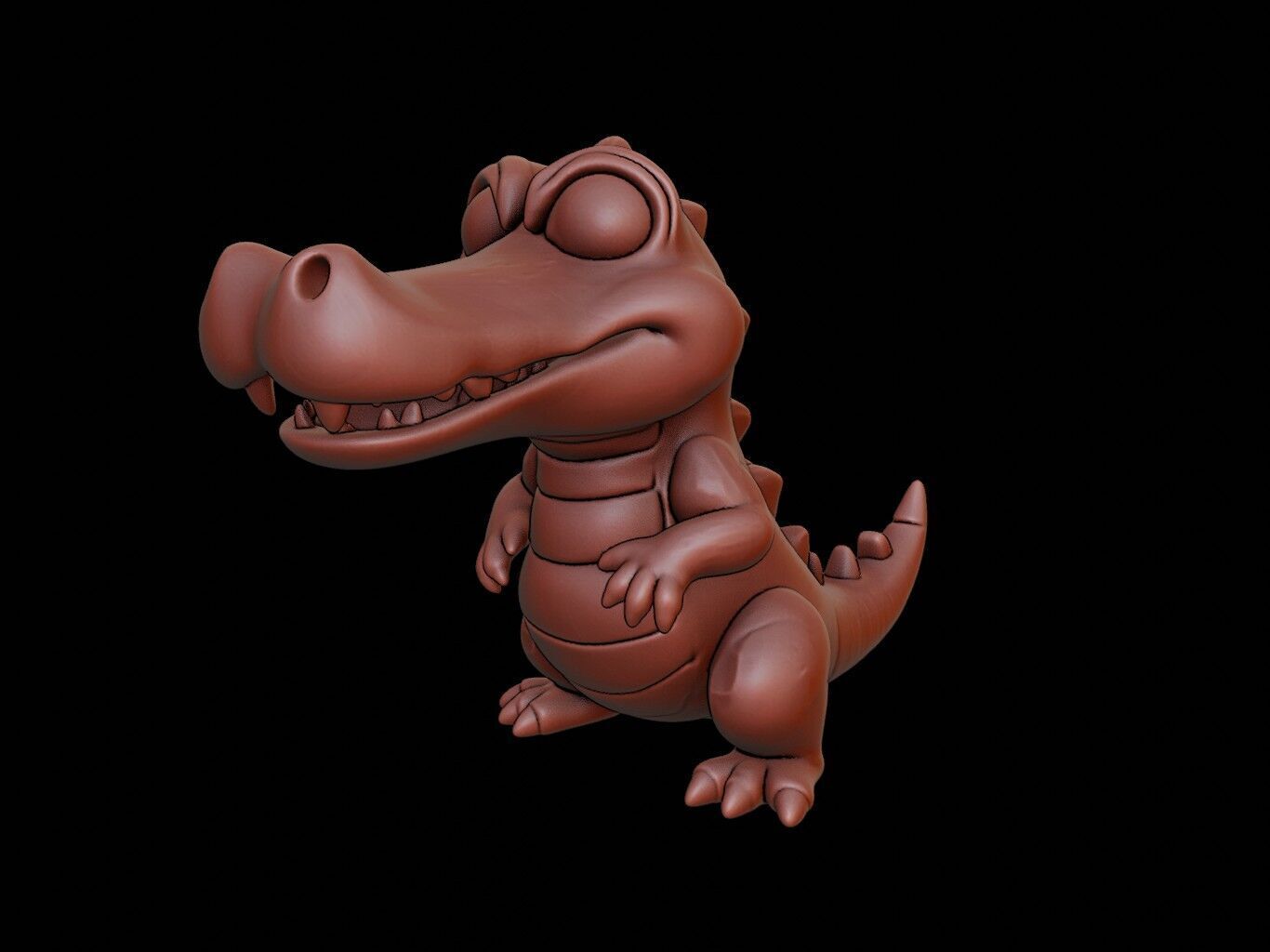 Crocodile Animal Cartoon 3D print model_2