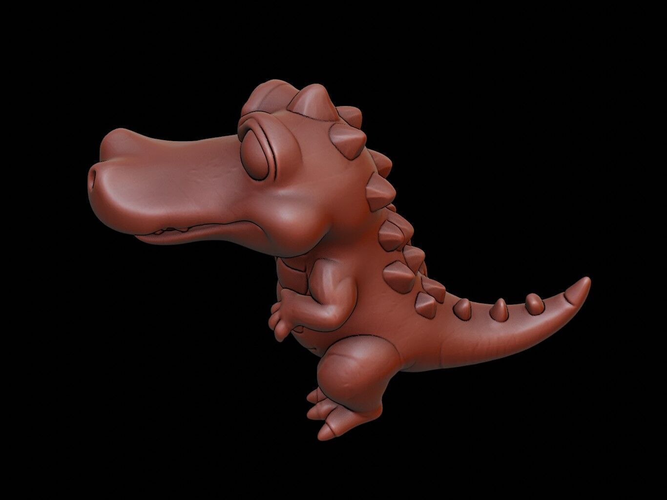 Crocodile Animal Cartoon 3D print model_1