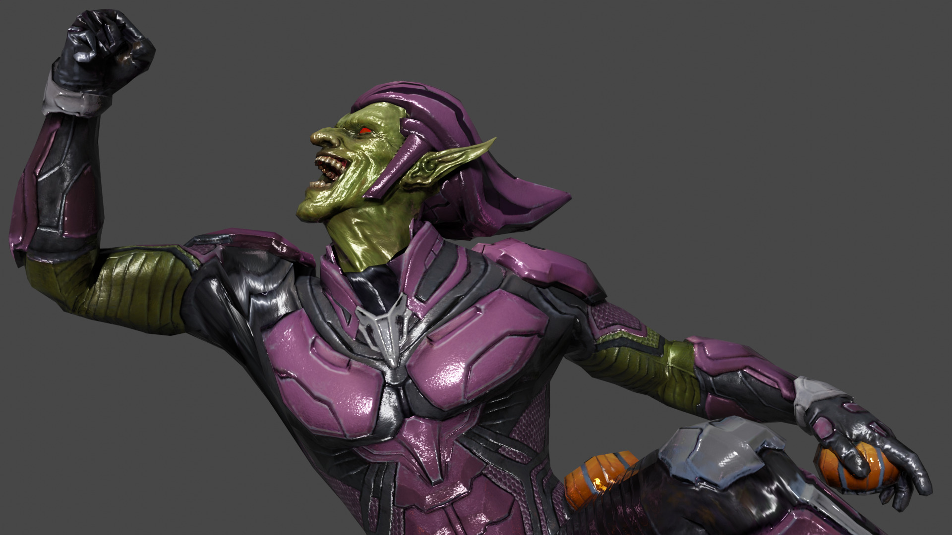 Green Goblin Low-poly 3D model_1