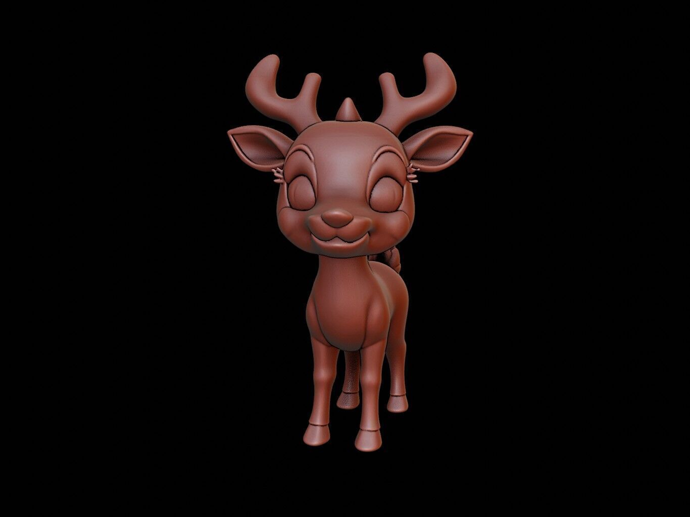 Deer Animal Cartoon 3D print model_2