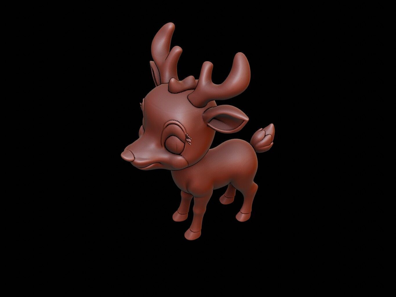 Deer Animal Cartoon 3D print model_1