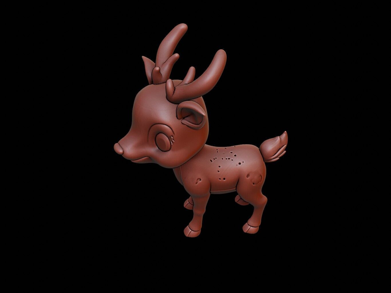 Deer Animal Cartoon 3D print model_1