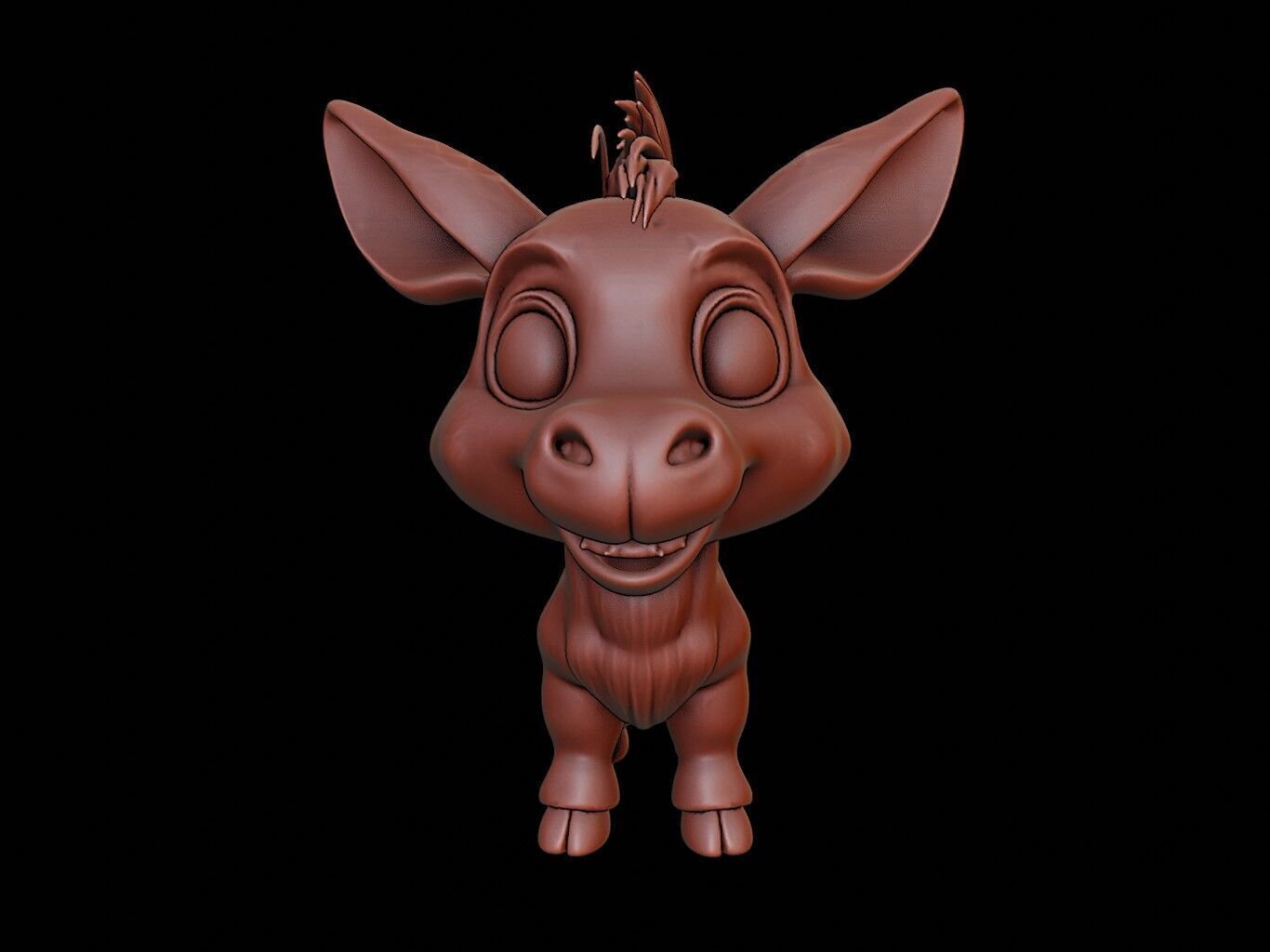 Donkey Animal Cartoon 3D print model_2