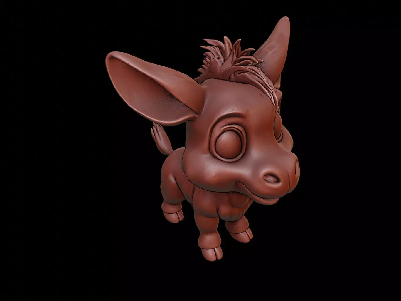 Donkey Animal Cartoon 3D print model_0