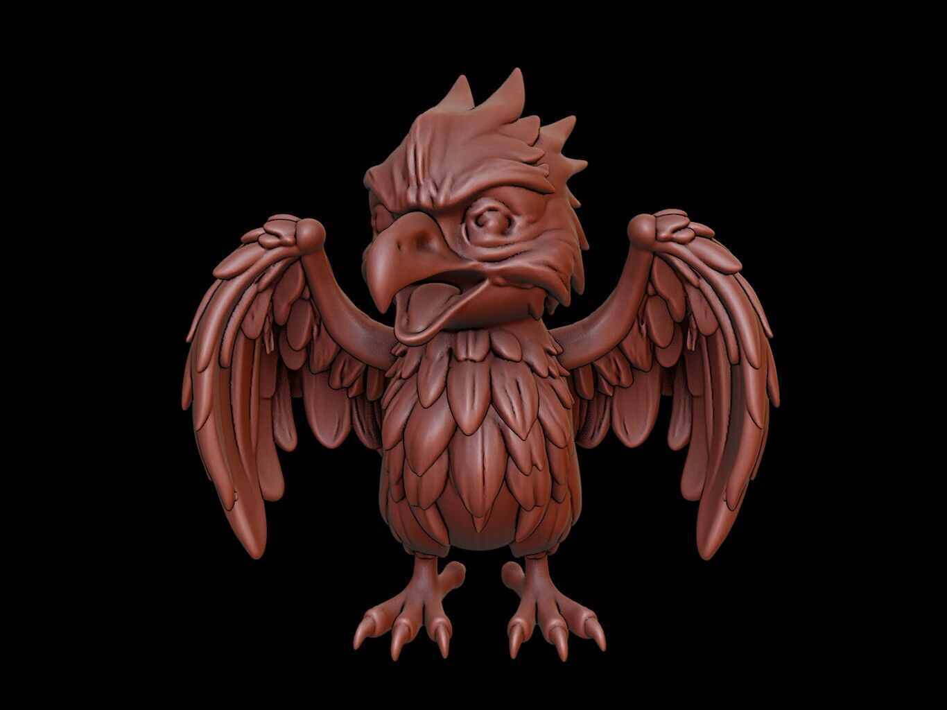 Eagle Animal Cartoon 3D print model_2