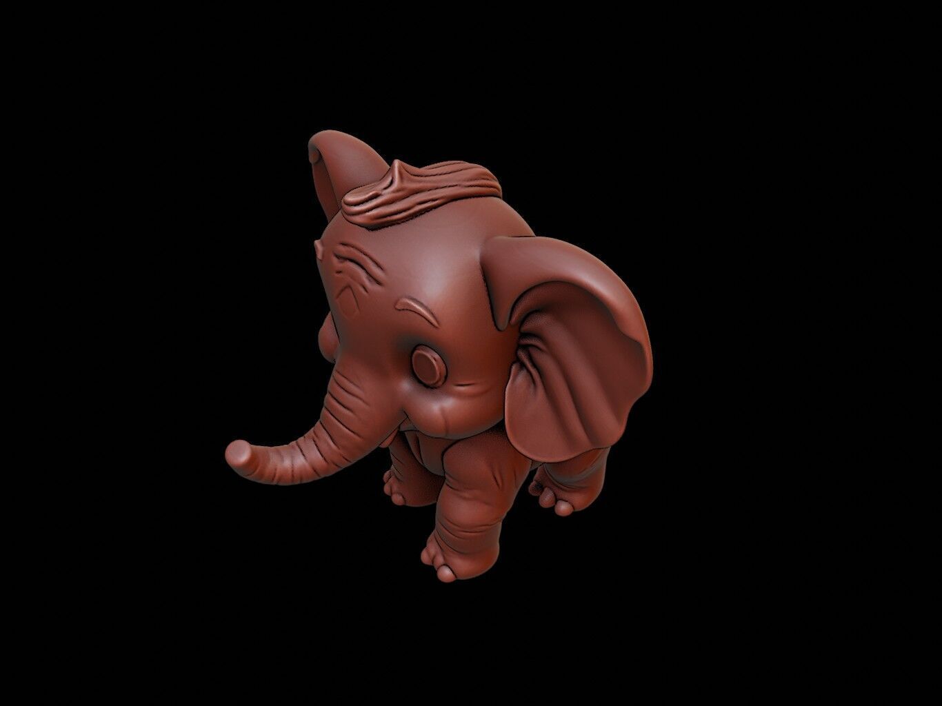 Elephant Animal Cartoon 3D print model_1