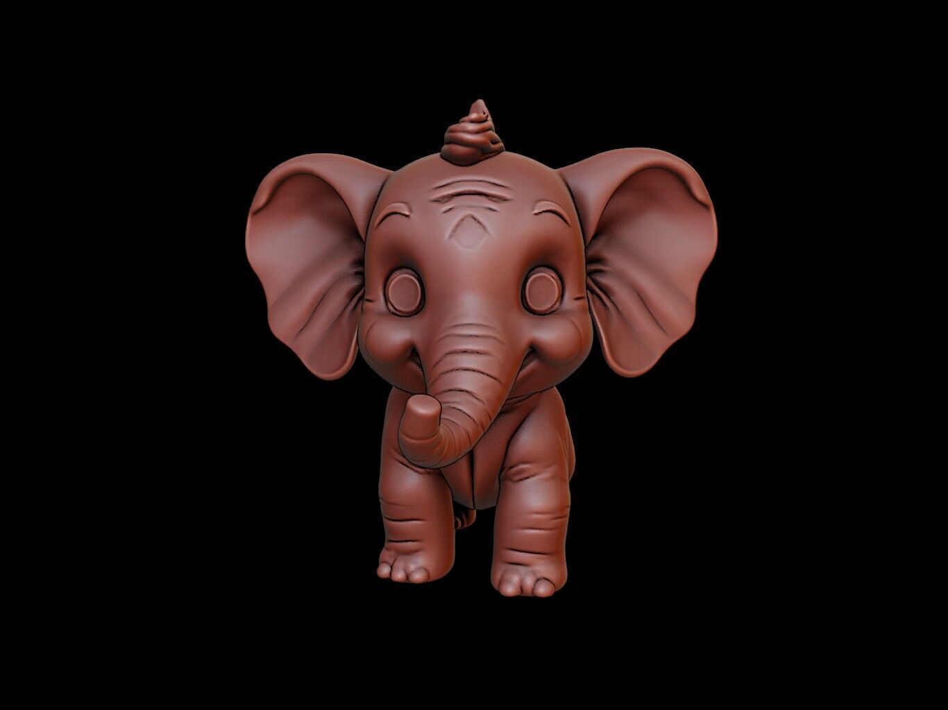 Elephant Animal Cartoon 3D print model_2